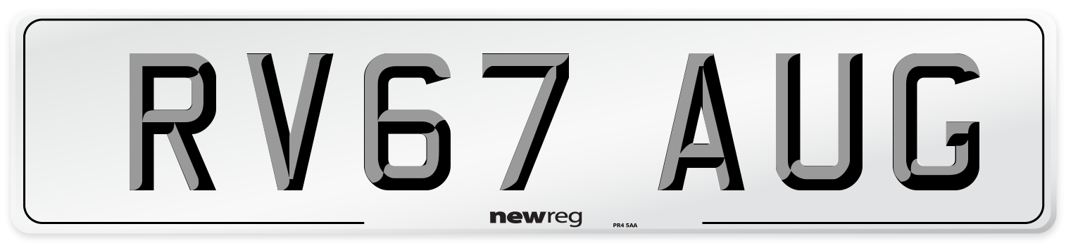 RV67 AUG Number Plate from New Reg